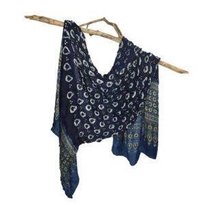 Faiz indigo Bandhani shawl