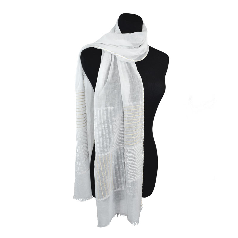 Francesca embroidered cotton scarf