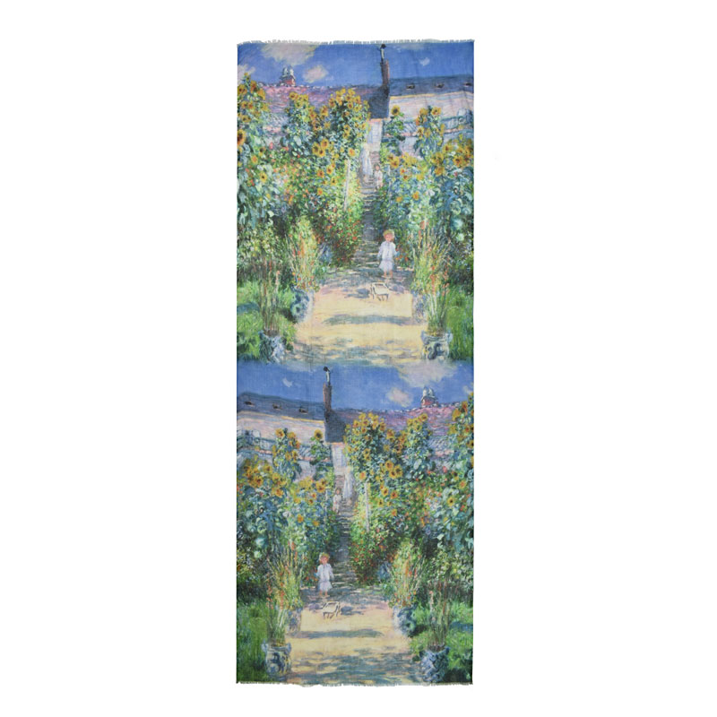Garden painterly floral scarf