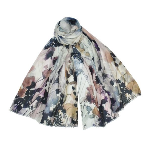 Floral watercolor print scarf.