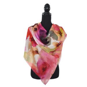 Lupita watercolor flower scarf