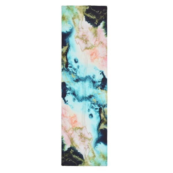 Abstract teal and pink marble scarf.