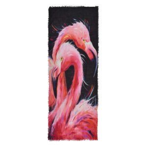 Flamingo digital print wool scarf