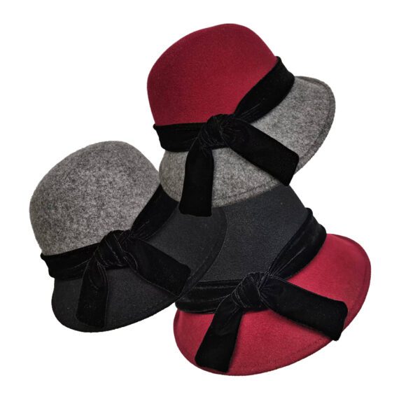 Zamir two-toned asymmetrical cloche hat