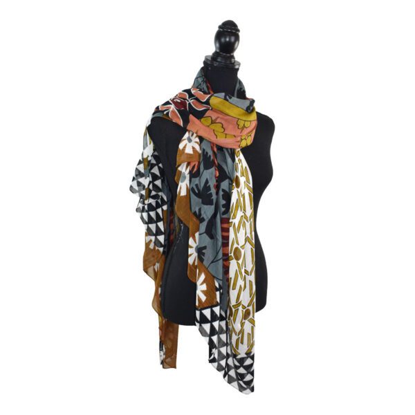 Hipster Retro Mixed Motif Scarf - Image 9