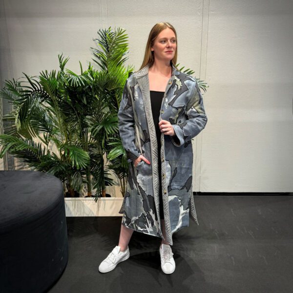 Diana Handcrafted Floral Reversible Trench Coat - Image 3