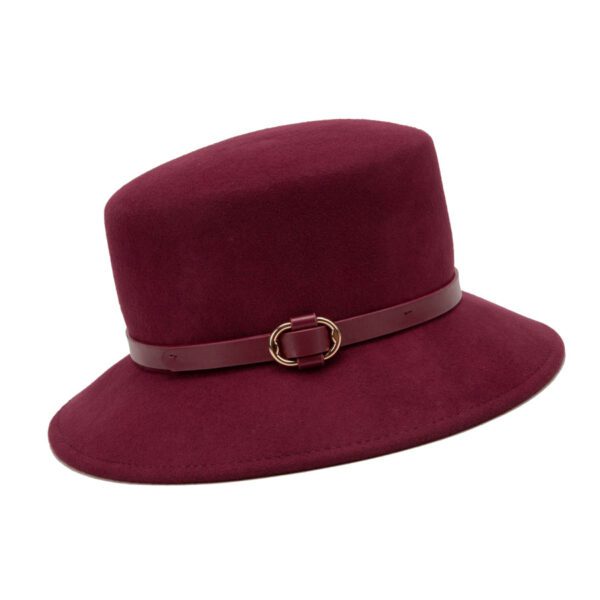 Desmond Flat Top Wool Buckle Hat - Image 3