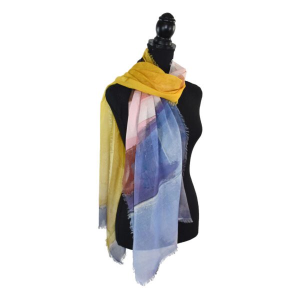 Elodia Watercolor Color Block Scarf - Image 5