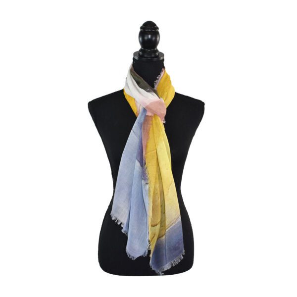 Elodia Watercolor Color Block Scarf - Image 4