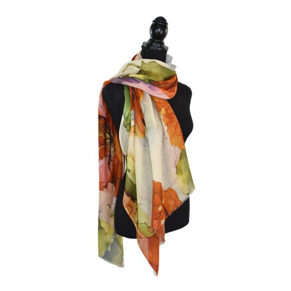 Gigi Large Watercolor Floral Scarf - Image 2