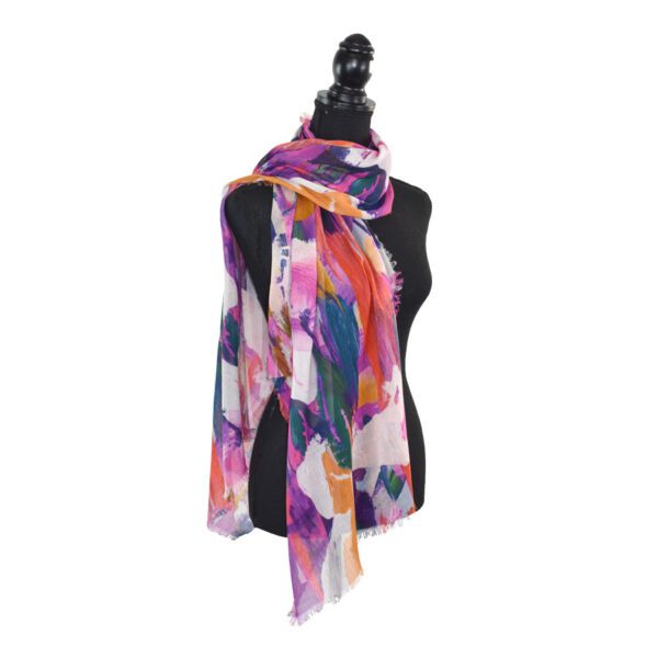 Nash Painterly Abstract Cotton Scarf - Image 6