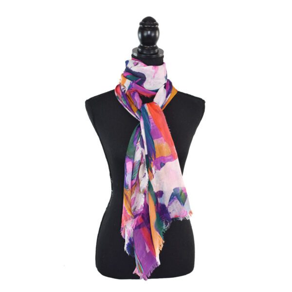 Nash Painterly Abstract Cotton Scarf - Image 7