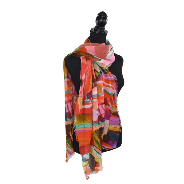 Pedro Painterly Landscape Scarf - Image 7