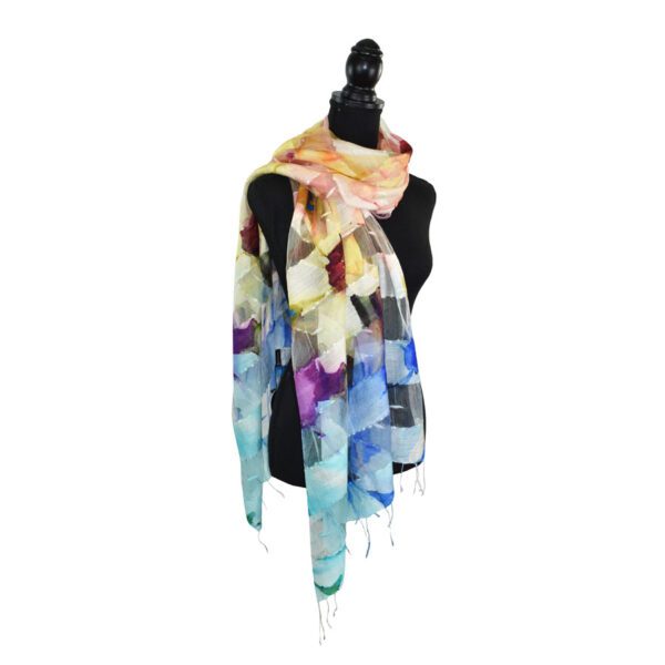 Bellis Sheer Panel Floral Scarf - Image 3