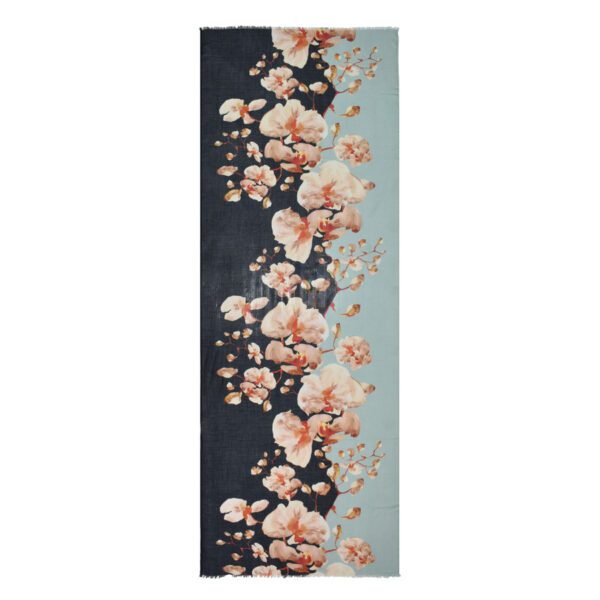 Jennifer Two-Tone Floral Shawl Scarf - Image 4