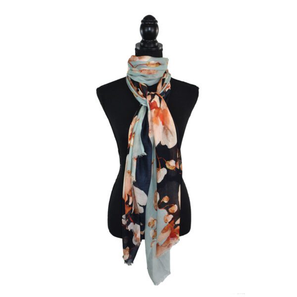 Jennifer Two-Tone Floral Shawl Scarf