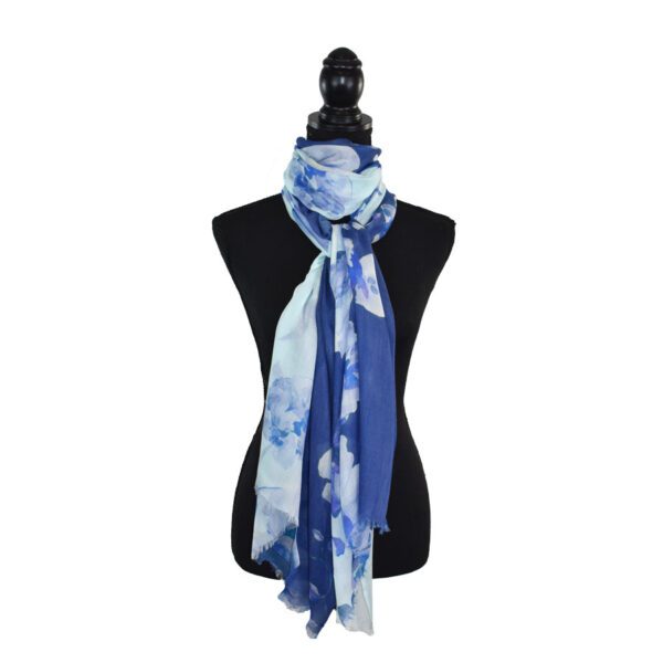 Jennifer Two-Tone Floral Shawl Scarf - Image 6