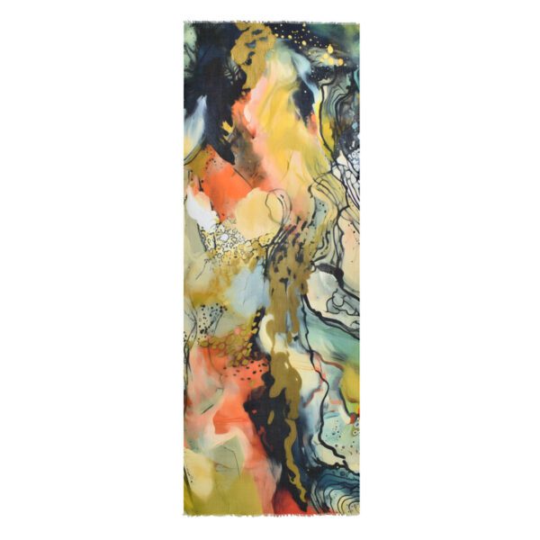 Quincy Abstract Watercolor Scarf - Image 4