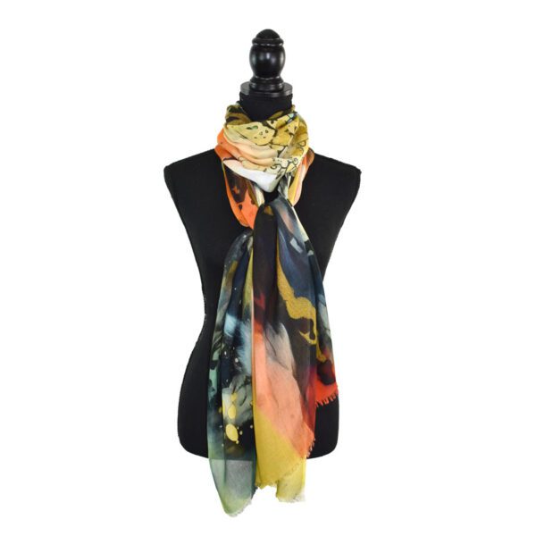 Quincy Abstract Watercolor Scarf - Image 2