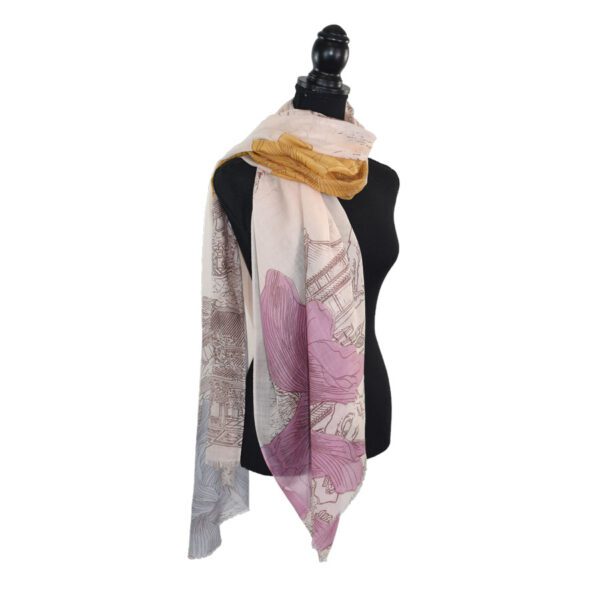 Amira Floral Pagoda Wool Scarf - Image 8