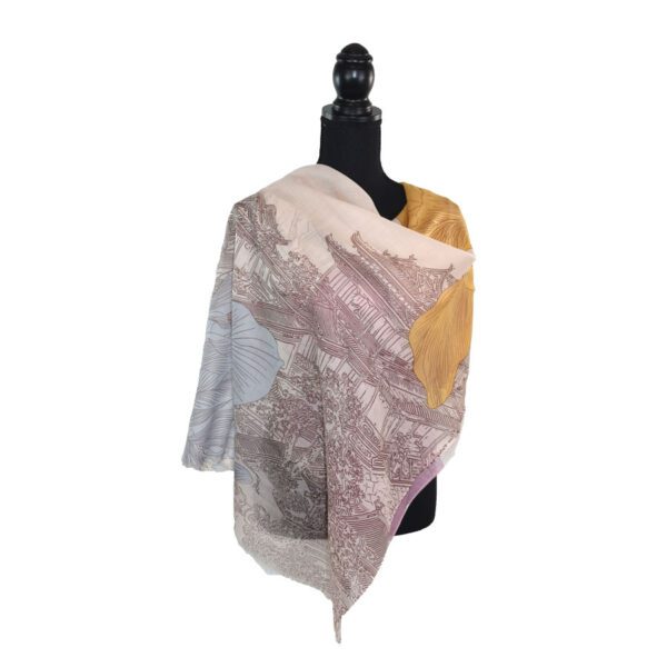 Amira Floral Pagoda Wool Scarf - Image 10