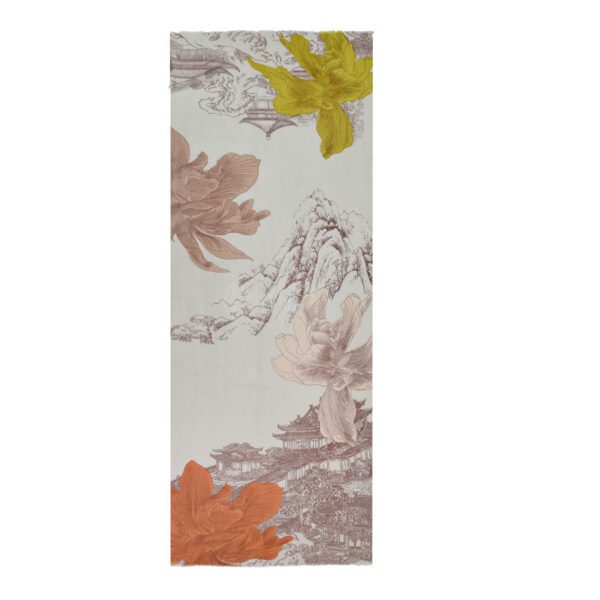 Amira Floral Pagoda Wool Scarf