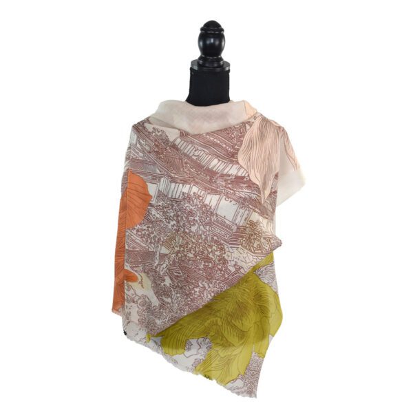 Amira Floral Pagoda Wool Scarf - Image 5