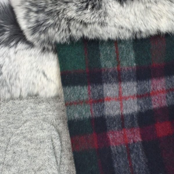 Lucetta Fur Cuff Plaid Gloves - Image 8
