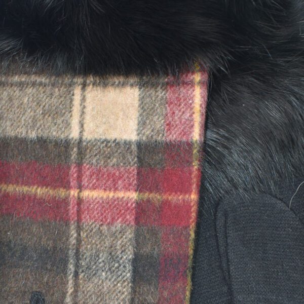 Lucetta Fur Cuff Plaid Gloves - Image 4