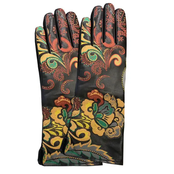 Mercedez Printed Leather Gloves