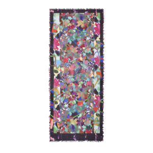 Colorful abstract rectangular artwork with a black border.