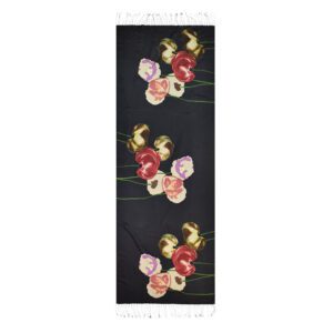 Apricity Poppy Floral Silk Shawl Scarf
